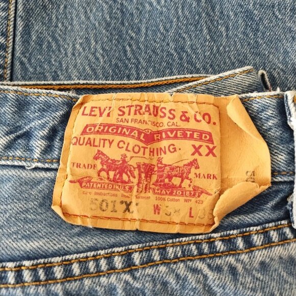 Levi's 501XX Button Fly Straight Leg Mens Jeans Tag Size 38x36 Grade B! 10b - Picture 3 of 3
